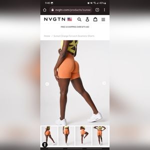 NVGTN Sunset Orange Seamless Scrunch Shorts